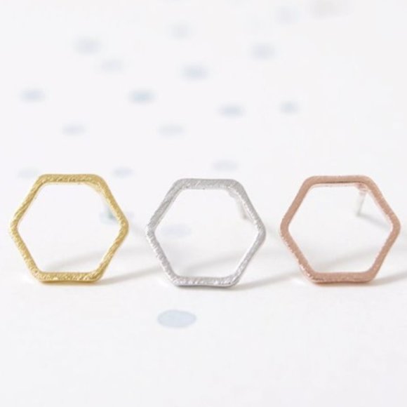Jewelry - Hexagon stud earrings 1 pair dainty